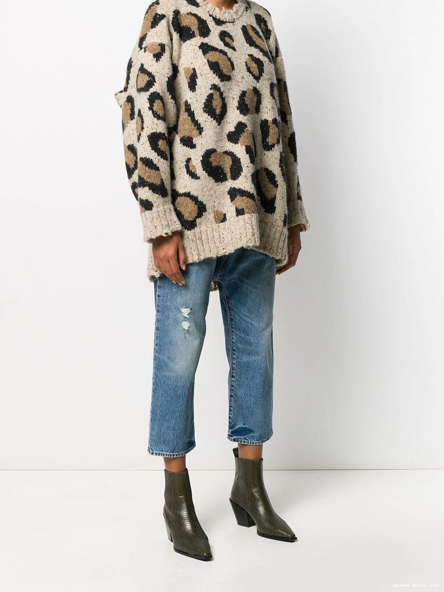 Affordable Versace leopard-print Women sweater 0805